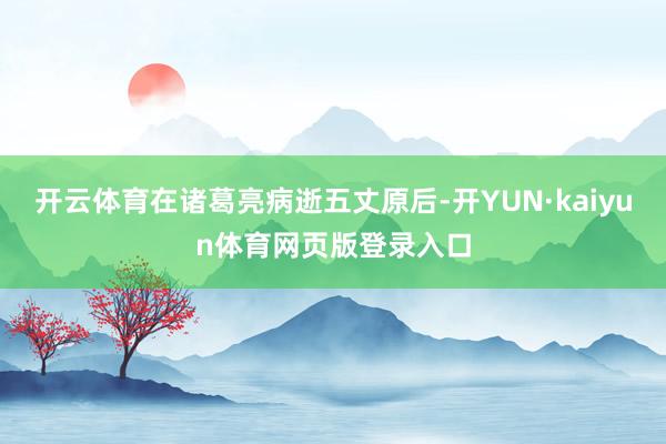 开云体育在诸葛亮病逝五丈原后-开YUN·kaiyun体育网页版登录入口